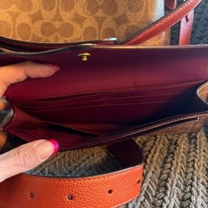Coach shoulder bag, Willow burnt red/brown